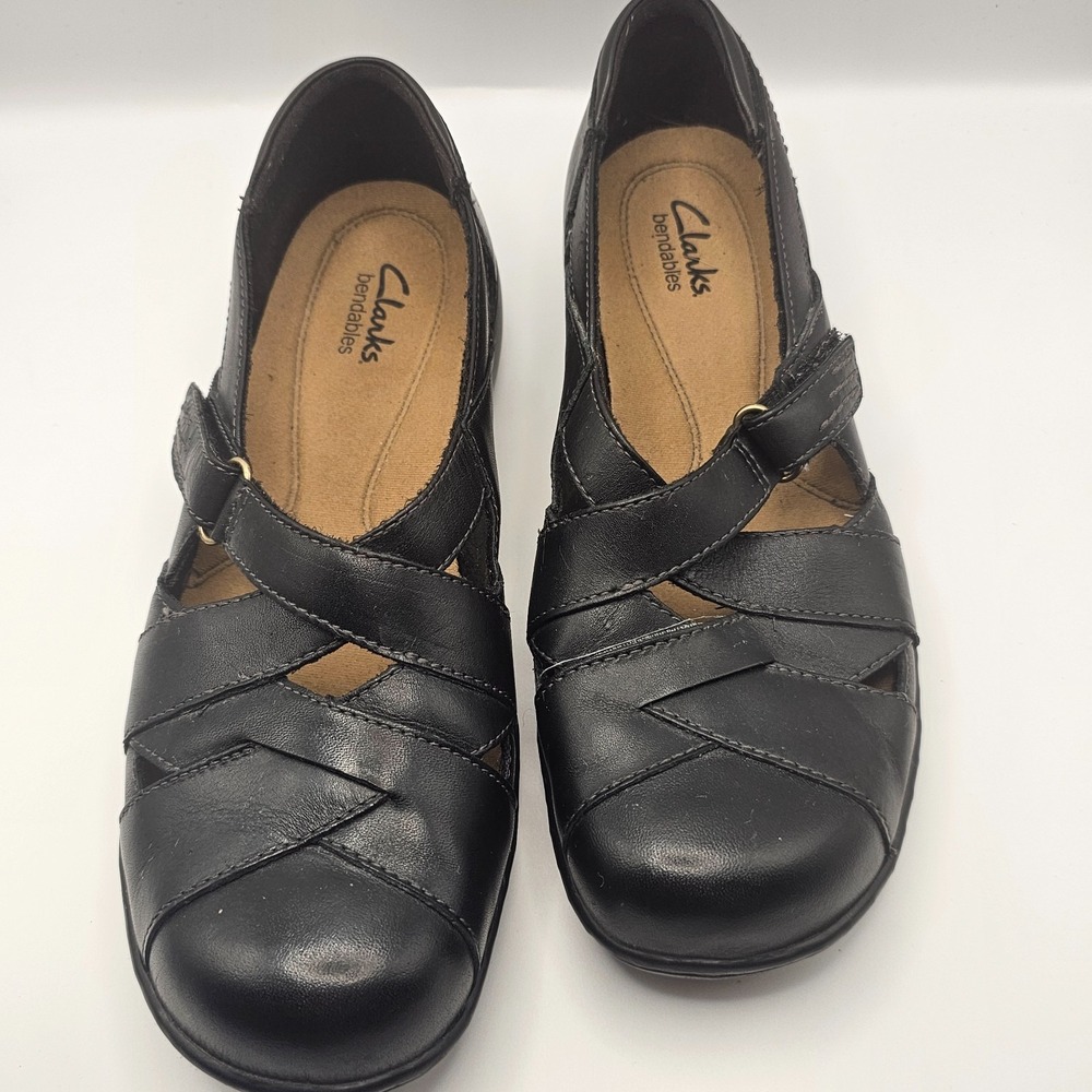 Clarks Bendables Women's Black Leather Mary Jane Comfort Shoes Size 7.5 - Picture 11 of 11